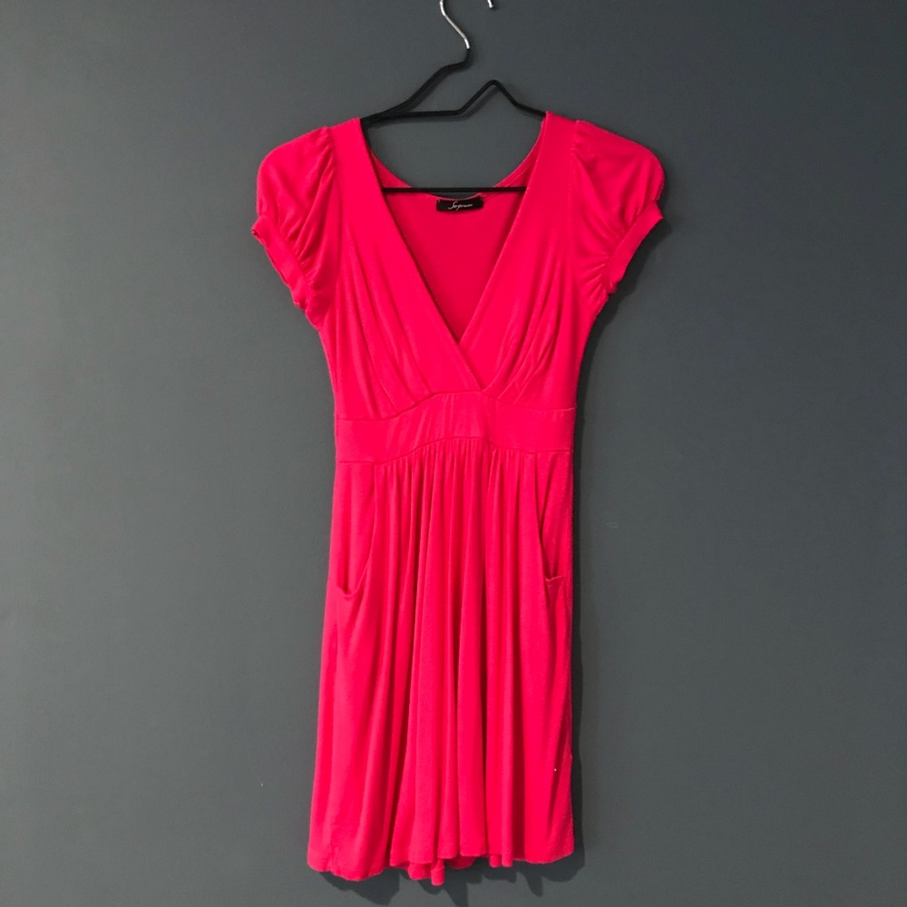 Pink Stretchy Pocket Dress